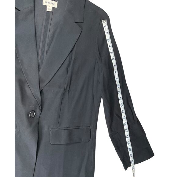 Open Edit Black Longline Blazer Size S | Minimalist Classic Office Chic - Picture 10 of 11